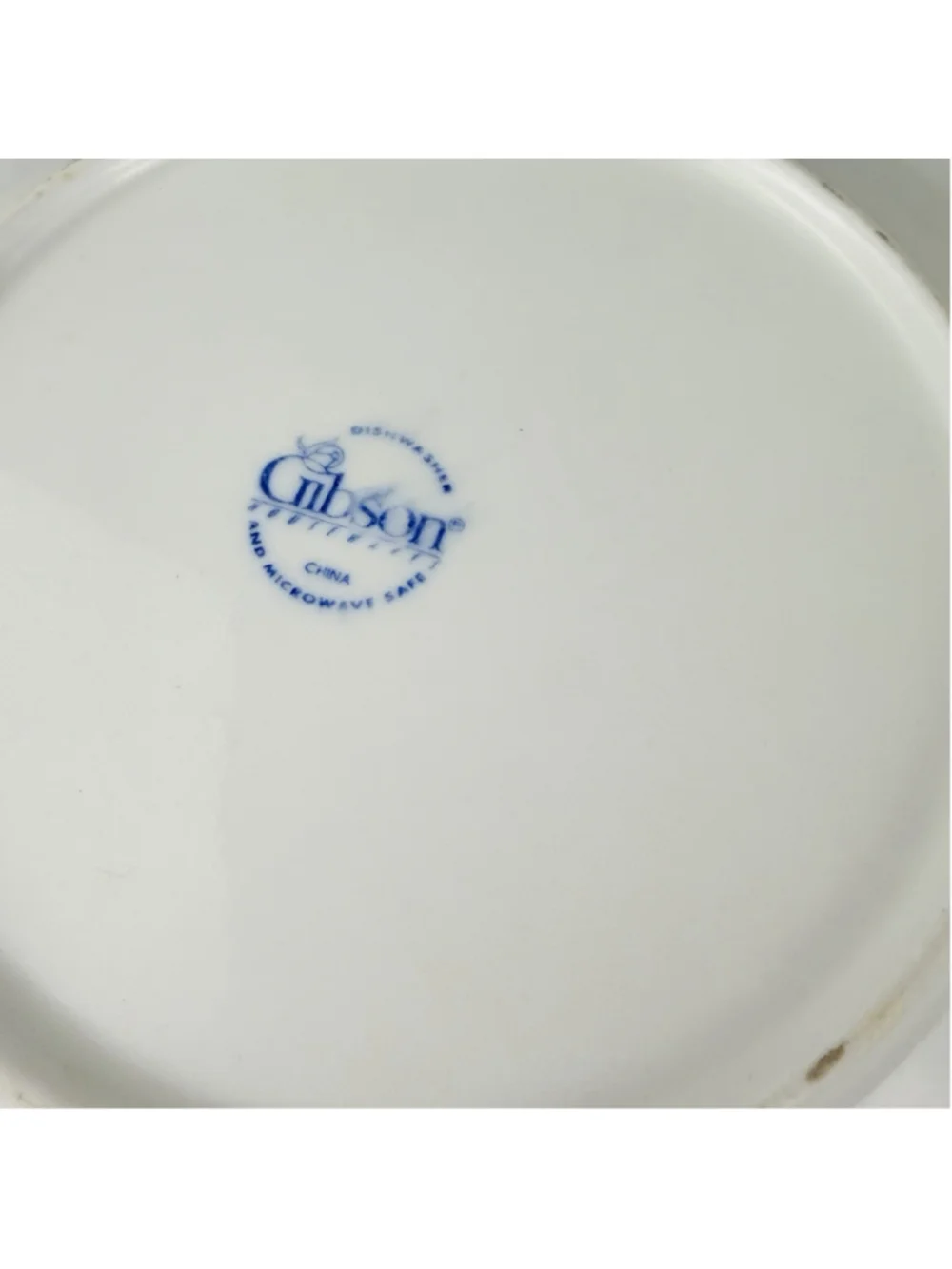 GIBSON Embossed FRUIT Dinner Plates Set of 2 White 10.5” Dishwasher Safe
